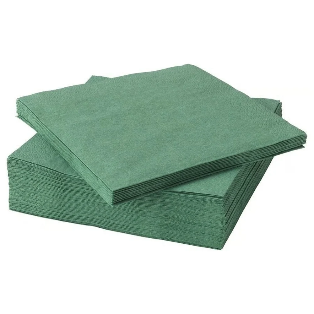 IKEA FANTASTISK Paper Napkins – Red & Green 2-Pack | 9½ x 9½